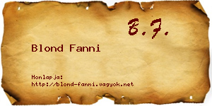 Blond Fanni névjegykártya